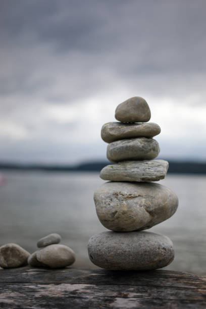 A pyramid of stones symbolizes zen, harmony, balance
