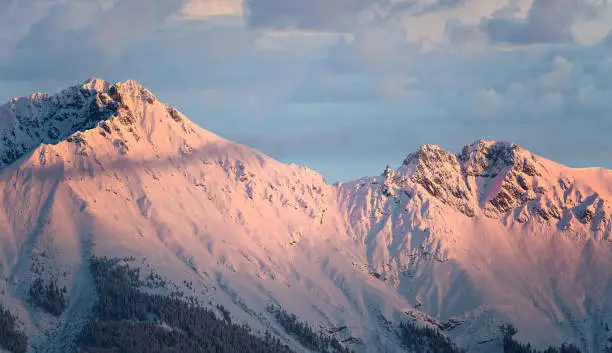 Photo of The scenery of Nordkette mountain chain at sunrise, Austria, Tirol, Innsbruck