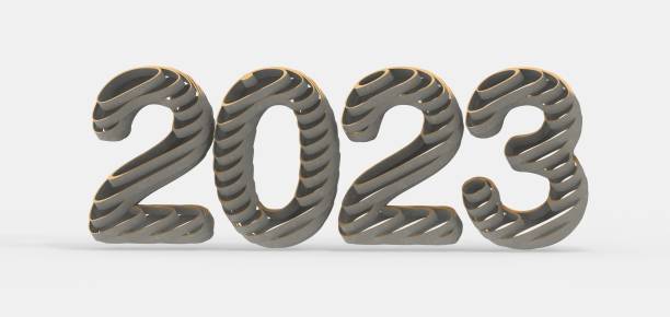 istock 3D rendering of the number 2023 on white background. 1436679436