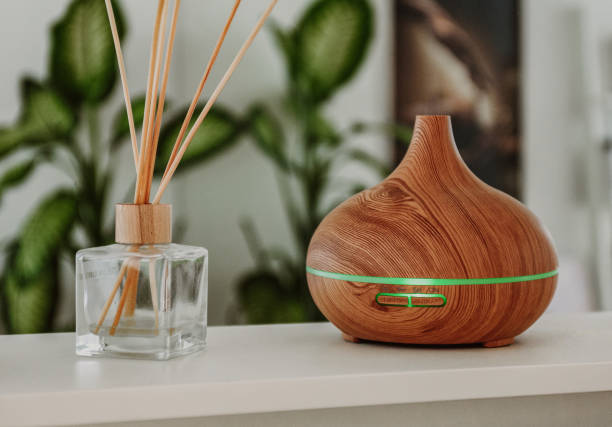 istock Closeup of scent sticks and aromatherapy air diffuser on shelf indoor 1436681730