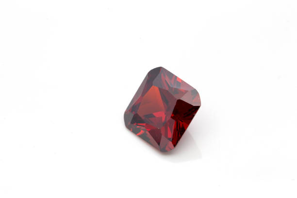 istock Closeup of a red ruby gemstone isolated on a white background 1436681961