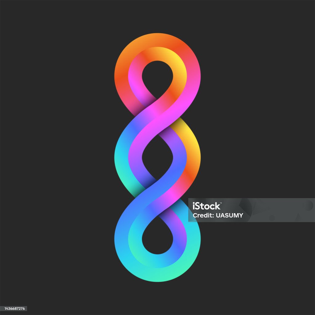 Infinity Form Infinity Form Logo 3d Three Loops Geometric Vertical Chain Shape Vivid ...