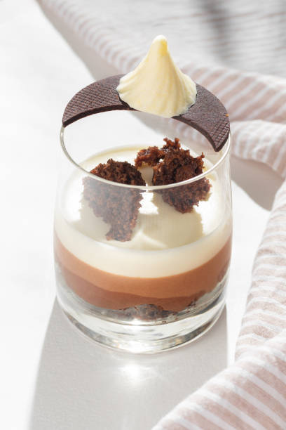 istock Three chocolate mousse dessert in a glass 1436688286