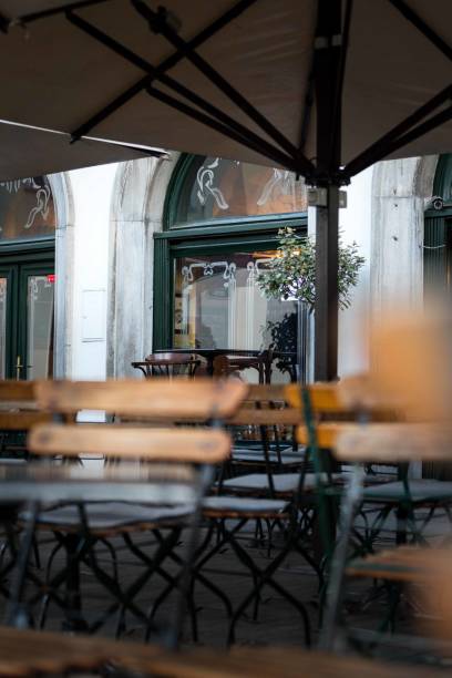 istock Restaurant terrace in the summer morning 1436689078
