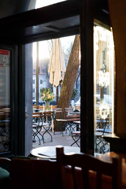 istock Restaurant terrace in the summer morning 1436689137