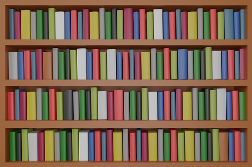 bookshelf, stacked books, color books, bookcase pattern
