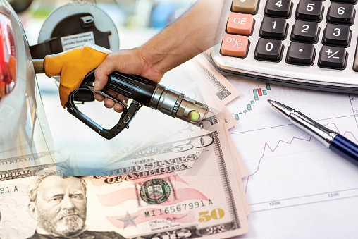 Dollar and oil prices concept