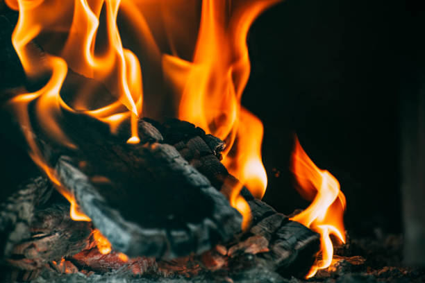 istock Close-Up Oak Wood Burning in Brick Oven 1436702777