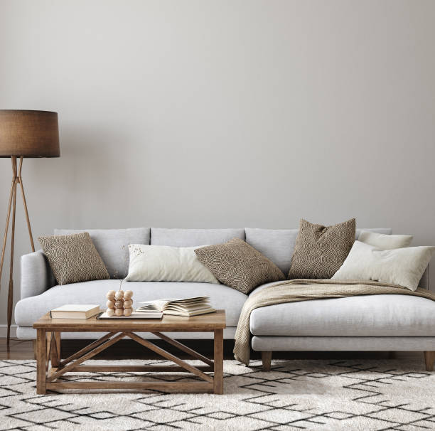 istock Wall mockup in farmhouse room interior 1436705527