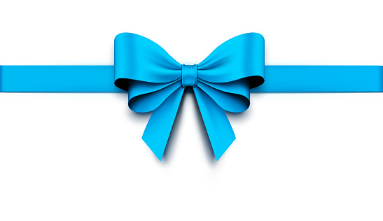 Blue Gift Bow with Ribbon