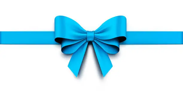 Vector illustration of Blue Gift Bow with Ribbon