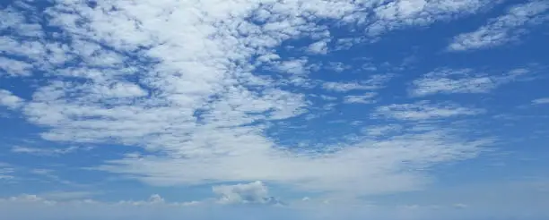 Beautiful blue sky with some clouds during summer on a nice day