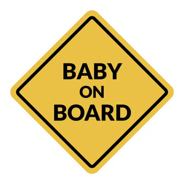 Vector illustration of Baby on board sign.