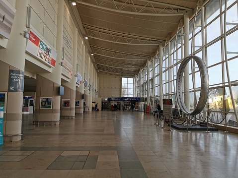 – November 07, 2021: The Liverpool John Lennon Airport hall, United Kingdom