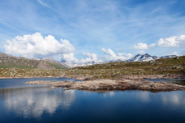 istock Panoramic view of lake in mountains 1436717207