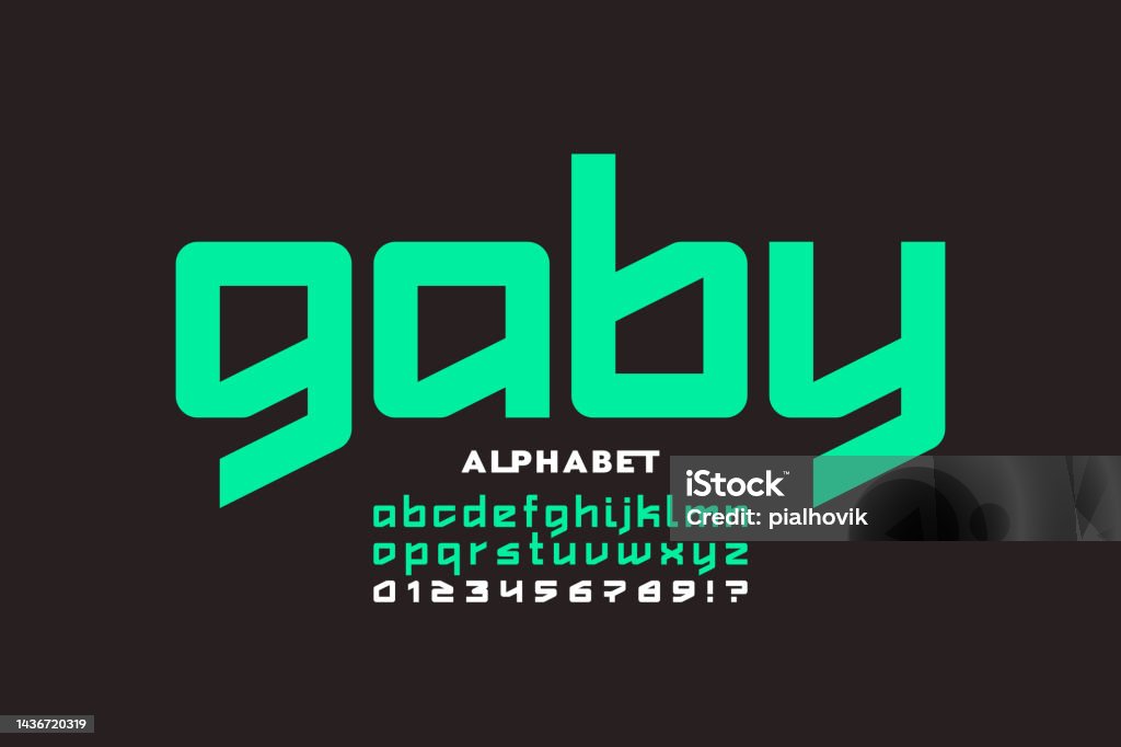 Lowercase Font Modern Lowercase Style Font Stock Illustration - Download Image Now ...