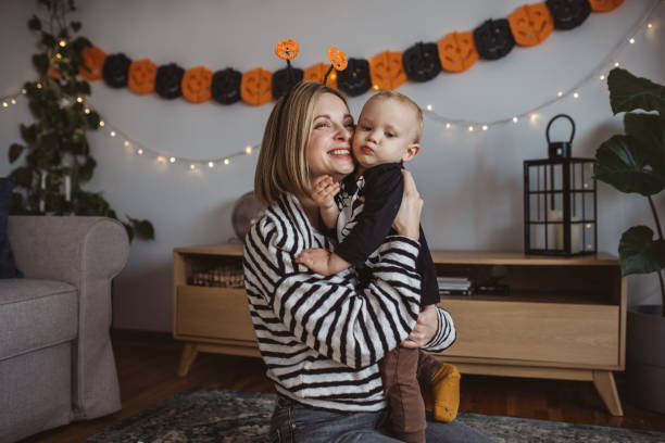 istock Halloween at home with toddler 1436721650