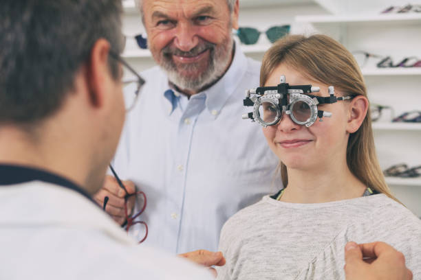 istock Girl at eyesight test 1436723693