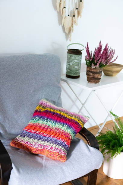 istock Colorful craft textile bedspread and pillow 1436725593
