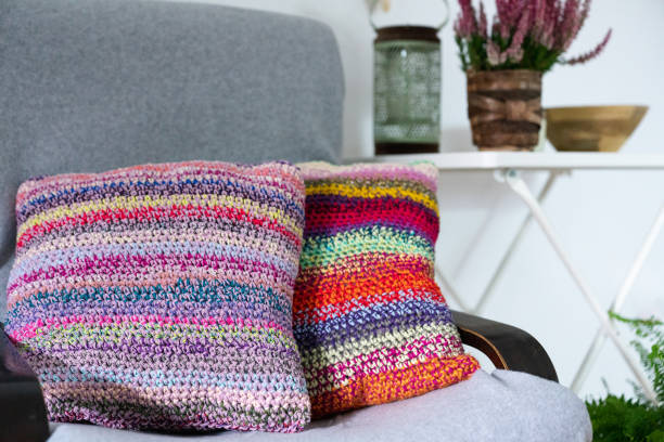istock Colorful craft textile bedspread and pillow 1436725680