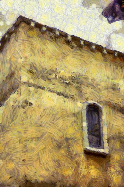 istock Italian Architecture in thailand Illustrations creates an impressionist style of painting. 1436734436