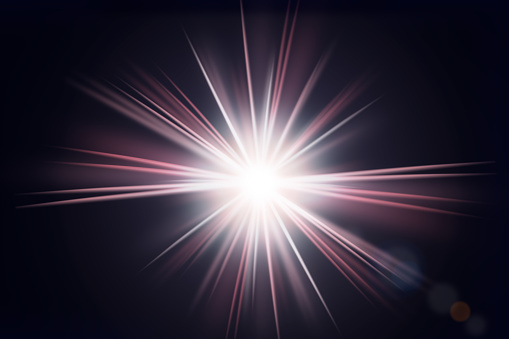 Digital Abstract star burst Background. Light with lens flare effect