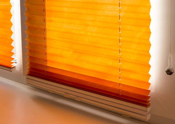 istock Pleated blinds on the window close up 1436737837