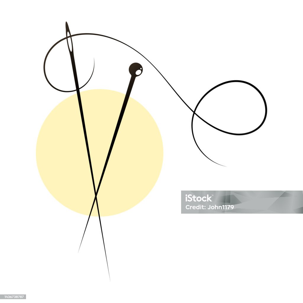 Needle Thread Symbol Needle And Thread Beautiful Symbol For Cutting And Sewing Stock ...