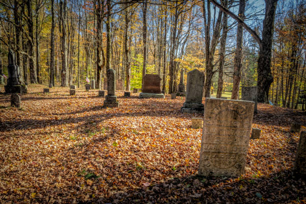 istock Cemetery with 1800's Gravestones on Autumn Day 1436741277