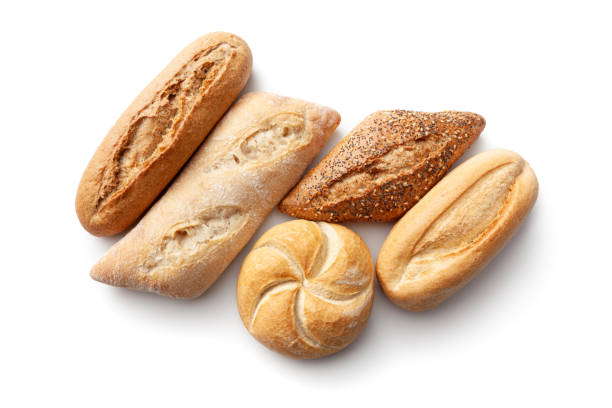 istock Bread: Variety of Buns Isolated on White Background 1436742028