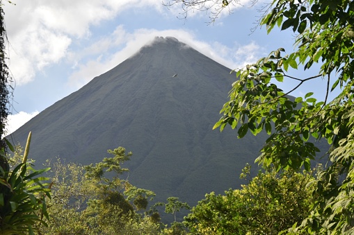 The Arenal volcano in Costa Rica on a sunny day