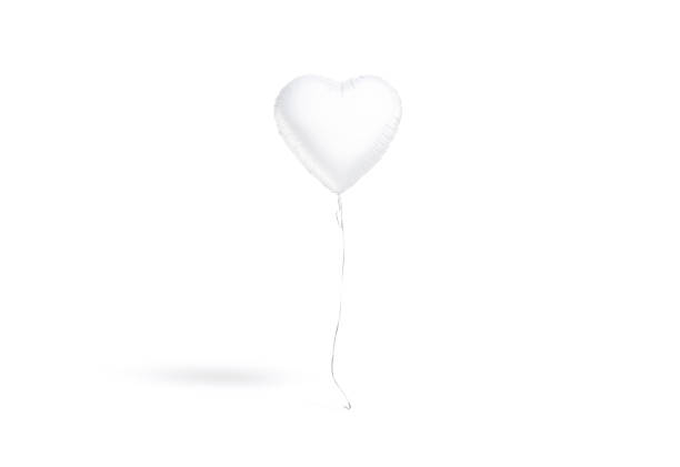 istock Blank white heart balloon flying mockup, front view 1436745476