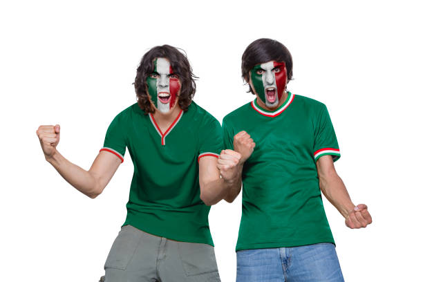 istock Two Soccer fans man with his team's jersey 1436747243