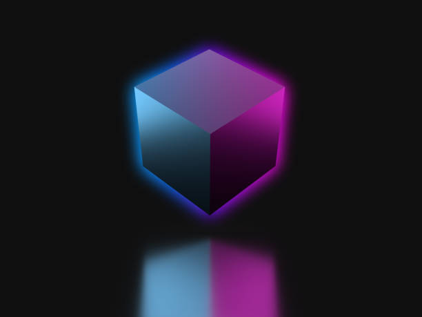 istock 3D illustration of abstract cubes floating in light 1436748157