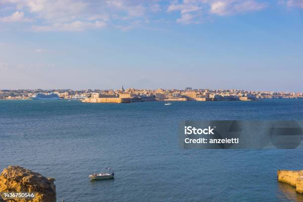 View Towards Ortigia Syracuse Sicily Stock Photo - Download Image Now - Ancient, Architecture, Baroque Style