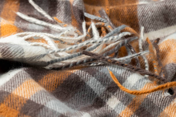 istock Fashionable seamless woolen cloth, warm modern textile close up view 1436751914
