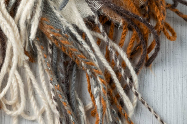 istock Fashionable seamless woolen cloth, warm modern textile close up view 1436753355