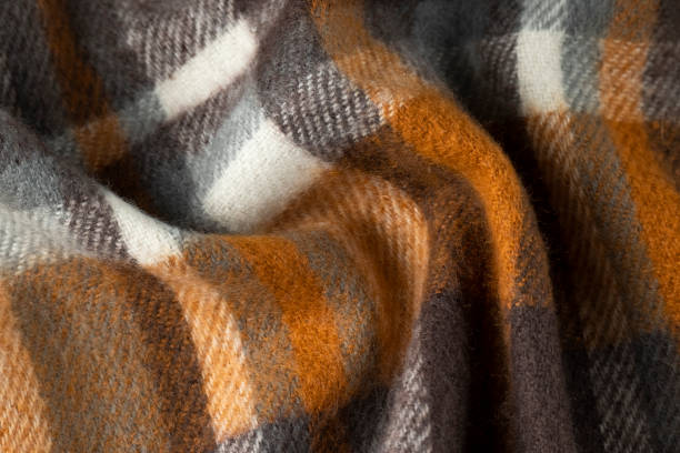 istock Fashionable seamless woolen cloth, warm modern textile close up view 1436753360