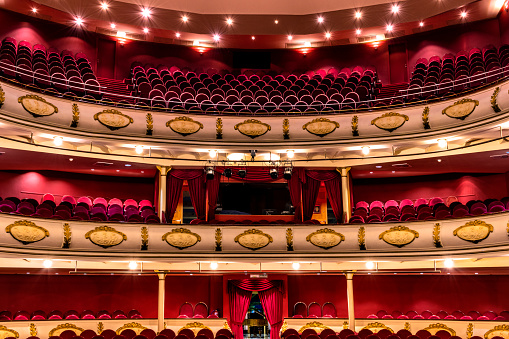 Opera auditorium theater. View of the interior of the chapi theater in villena, spain.