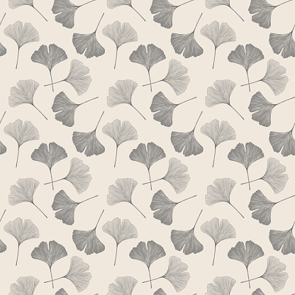 drawing of seamless ginkgo pattern for designer