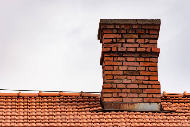 istock Close-up of a chimney made of bricks 1436762474