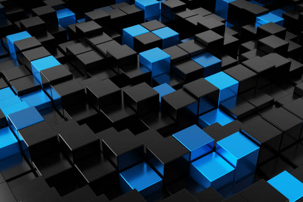 istock Abstract Futuristic Cubes, Technology Background 3D Illustration 1436765683