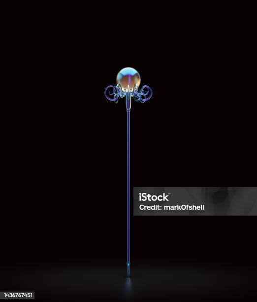 Glass Magic Wand And Stick Witch Rod Fantasy Game Weapon Magician Fairy Tale Object 3d Rendering Stock Photo - Download Image Now