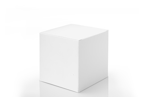 White box on white background with clipping path