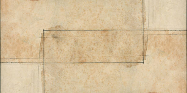 istock Abstract landscape type, spray watercolor and sepia pencil. Imitation of old parchment. Old paper. For background 1436782848