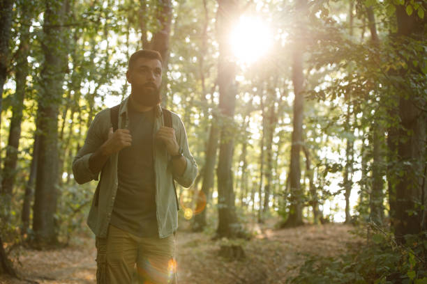 Free Stock Photo of Man Walking Through a Lush Green Forest | Download ...