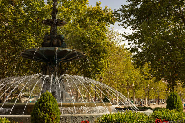 fountain of the pomegranates in a public park in Granada