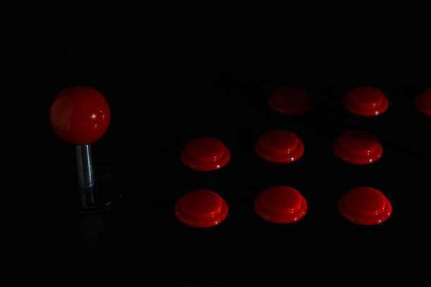 istock Joystick and buttons from the cabinet, machine part 1436793913