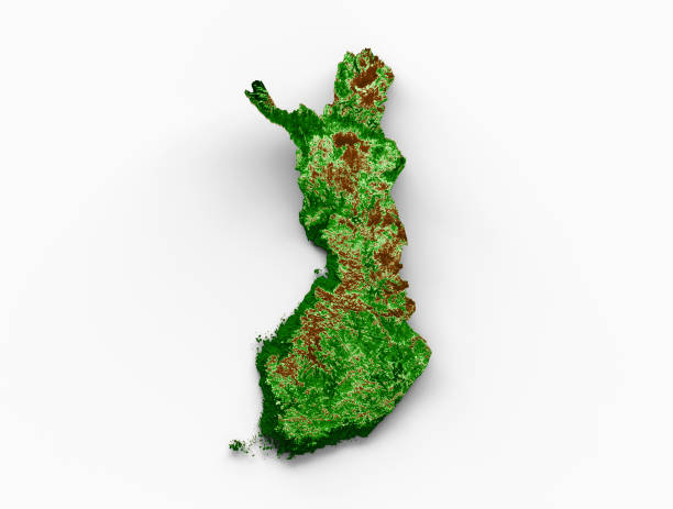 istock Finland Topographic Map 3d realistic map Color 3d illustration 1436794377