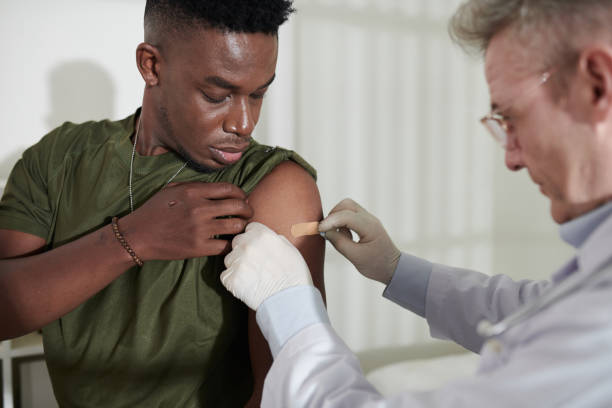 istock Doctor Covering Injection Spot 1436796796